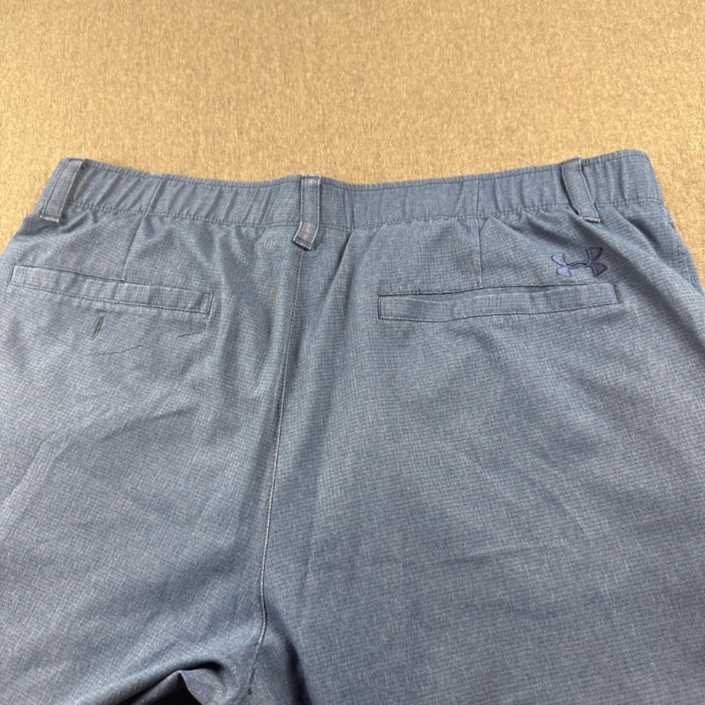 Under Armour Mens Blue Heathered Golf Shorts Size 38 Flat Front Performance - Picture 6 of 7